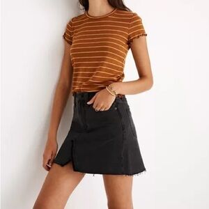 Madewell rigid denim a-Line mini skirt